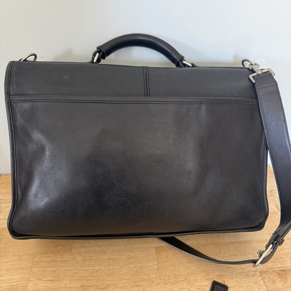 Coach Thompson Executive Black Leather Laptop Bag Briefcase Attache 6455 - Picture 14 of 16